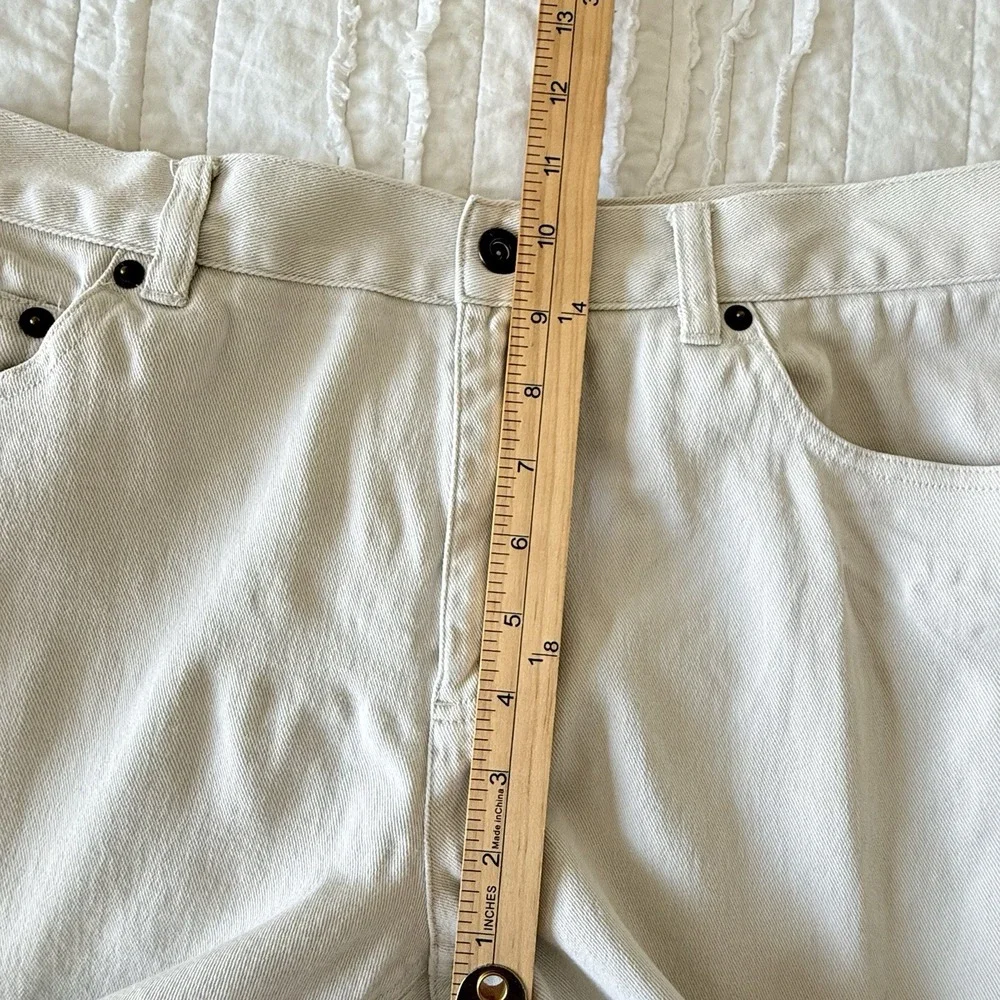 VTG Lauren Ralph Lauren LRL Pants Womens 10‎ Cream Denim Jeans Logo Minimalist